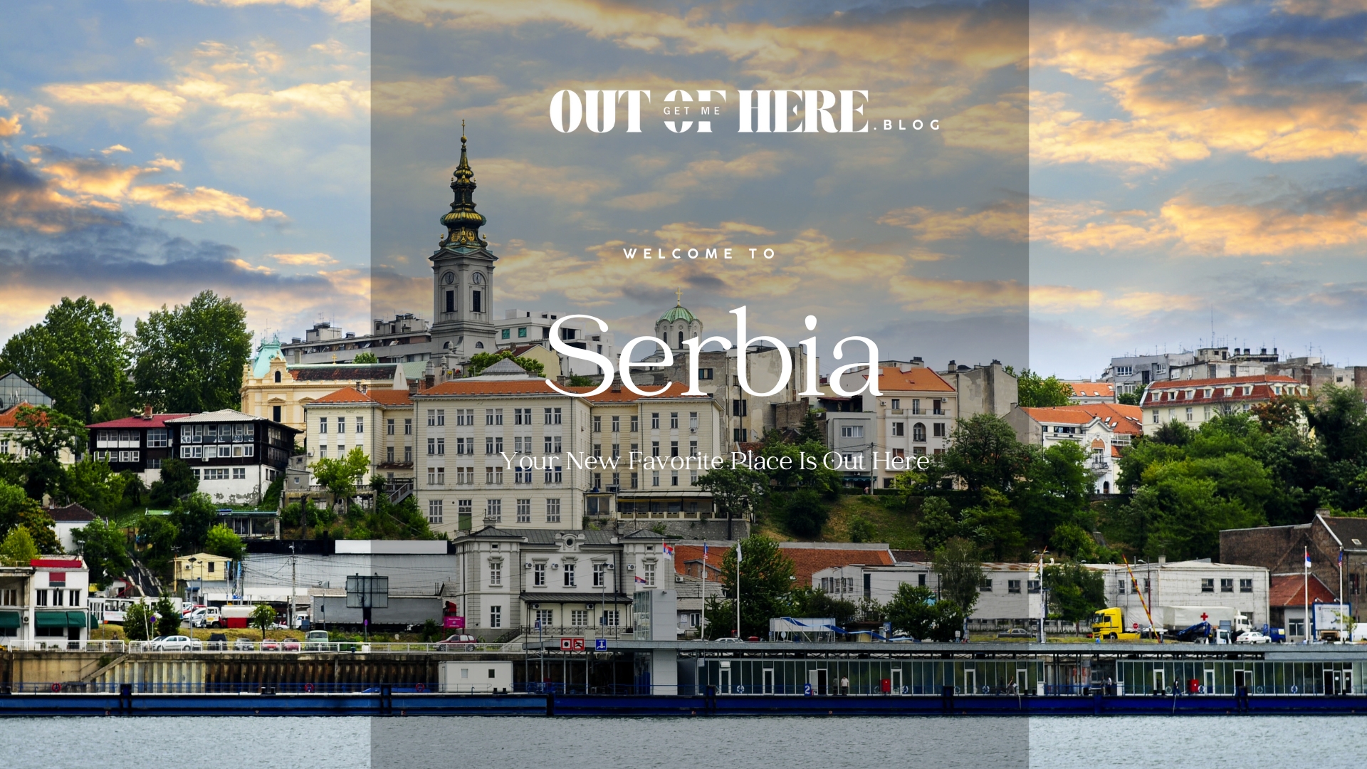 Serbia image of city with buildings and river in front